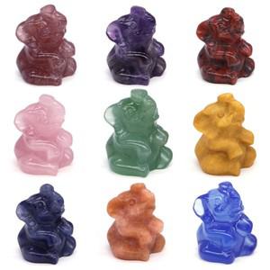 힐링소품,천연 원석손으로 조각 한 자연 녹색 enturine 옥 행운의 코끼리 동상 정 치유 크리스탈 공예 차크