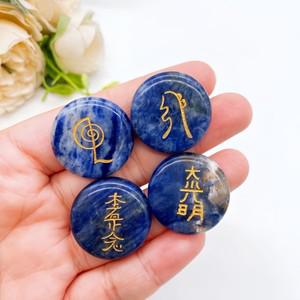 힐링소품,천연 원석천연 크리스탈 정 호랑이 눈 스톤 석영 기호 팜 차크라 레이키 점 치유 홈 데코  세트당