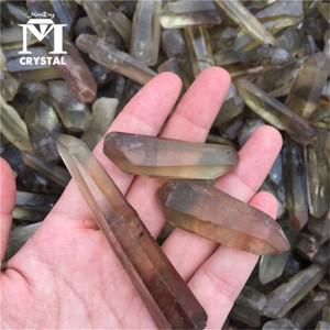 힐링소품,천연 원석50g 천연 Samll 연기 황수정 석영 크리스탈 포인트 완드 거친 Orignal 노란색 치유 돌