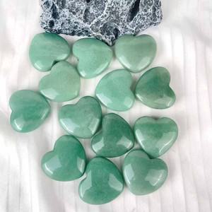 힐링소품,천연 원석천연 크리스탈 그린 아벤츄린 하트 수제 조각 공예 로맨틱 발렌타인 데이  홈 데코 1PC