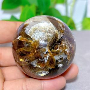 힐링소품,천연 원석Phlogopite 구 크리스탈 미네랄 쿼츠 스톤 천연 홈 데코 레이키 공예 에너지 명상 영적