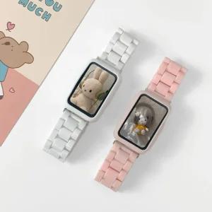 엔터콘 갤럭시핏3 파스텔블럭 투명 메탈 트랩3 3트랩 3밴드 3메탈 3시계줄 3줄