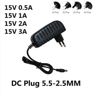 1PCS AC/DC 어댑터 DC 15V 0.5A 1A 2A 3A AC 100-240V 변환기 전원 V 볼트 충전기 공급 장치 EU 미국 영국