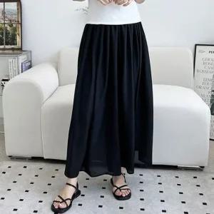 [오노마] ONM 쉬폰 주름 여성 플레어 밴딩 롱 치마 바지 와이  41572493)