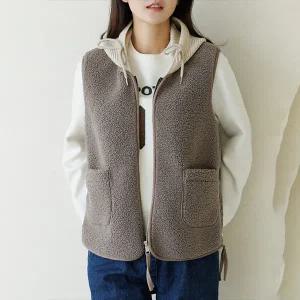 [데드라]무스탕니트후드베스트 VEE5008_YC