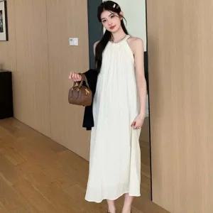 여성 홀터넥원피스 가벼원 민소매 롱원피스 하늘하늘