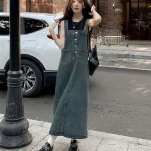 봄 빈티지원피스 데님롱원피스 롱원피스 데일리 주머