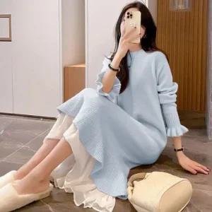 여리여리한 핏 프릴 레이어드 데일리룩 롱원피스