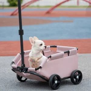 반려동물 오픈형 접이식 개모차 웨건 카트 소형견 반려동물 유모차 펫유모차 반려견유모차 고양이유모차