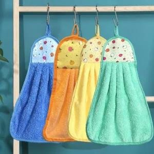 고리형 후르츠 주방 핸드타올 4P 세트 고리수건 주방수건 주방타올 행주 핸드타월 주방타월 고리타올