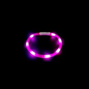 [콩심팥심]애완용 LED 목걸이 핑크-중(약50cm) 야간산책 불빛