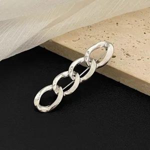 실버 체인 브로치 패션 액세서리 옷핀