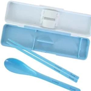 무소음 식사 수저젓가락 블루 교육용 18cm 휴대용 젓가락 및 수저 (WFK8OCI)