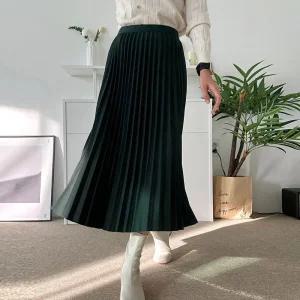 [유야]여성 플리츠 주름 롱스커트 주름 치마 -FSK0199- 가을 겨울