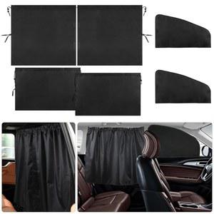 세단 트럭 SUV 캠핑 여행용 수면 액세서리를 위한 자동차 커튼 5종 세트, 99% 빛 차단 자동차 프라이버시 커튼 1종, 프라이버시 디바이더 커튼 1종, 사이드 윈도우 선쉐이드 2종