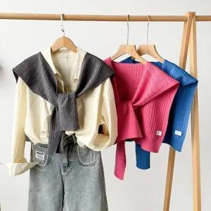 LND 니트 아우터 숄웨어 숄더 어깨 숄 가디건 케이프 여성 데일리 포인트 (WFK8HZ0)