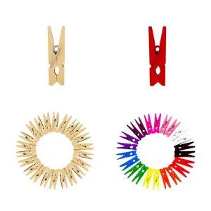 [셀러에이드]엽서집게 포토 미니 우드 집게 나무 세트 50개입