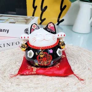 [셀러에이드]고양이금고 도자기 마네킨네코 저금통 블랙