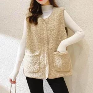 뽀글이 후리스 조끼 캐주얼 데일리 라운드넥 양털 베스트 (WFK8IFR)