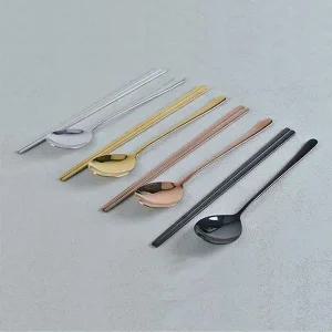 수저 세트 숟가락 젓가락 티타늄 수저 2인 세트 블랙