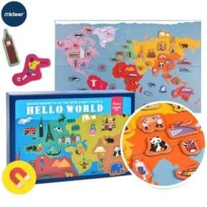 [셀러에이드]MIDEER 자석퍼즐로 알아가는 세계여행 도형 개념 협동심 가족놀이