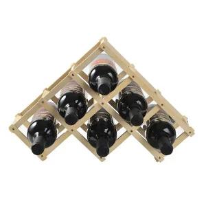 [셀러에이드]B원목 우드 와인렉 6구 포도주 나무 거치대 접이식