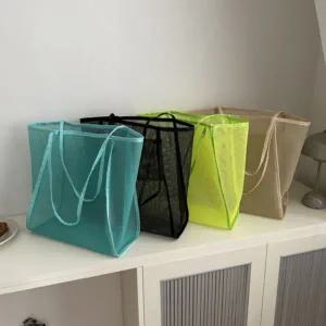 4컬러 그물백 망사숄더백 망사비치백 여름 수영가방