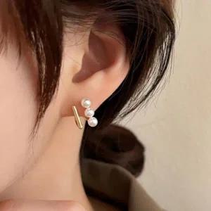 진주 귀걸이 골드 데일리 여성 악세서리 클래식 정장 패션귀걸이