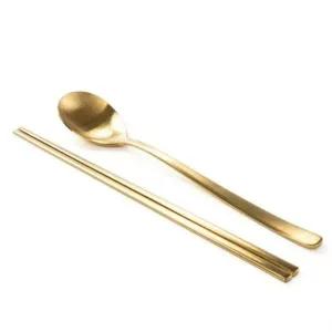 [셀러에이드]올비아 수저세트 스텐 티타늄 젓가락 숟가락 세트 1P