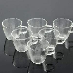 [셀러에이드]내열유리 찻잔 커피잔 세트 6p 빈티지 홍차잔 유리컵 아이스커피잔