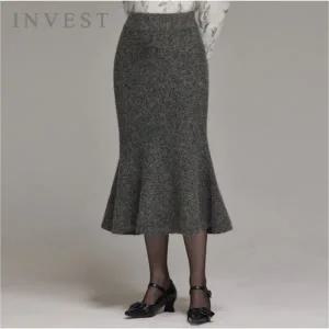 [인베스트] 샤이닝 머메이드 니트 울 스커트_IN5W1SK8131