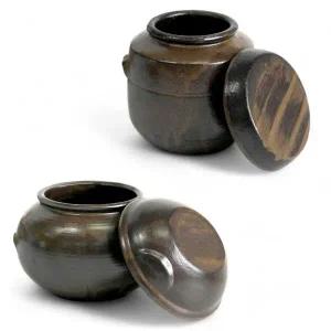 전통방식 1리터 미니 항아리 옹기 소금 양념단지 장단지