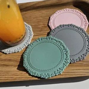 [셀러에이드]커피컵받침대 실리콘 컵 코스터 그린