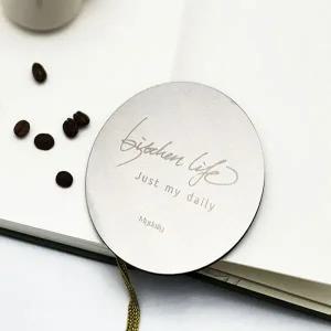 [셀러에이드]컵받침대 금속 실버 코스터 원형 커피컵홀더 홈카페분위기