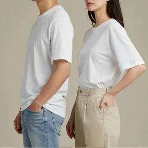 에어클템포 레이어드 흰색 기본 이너 티셔츠 면티