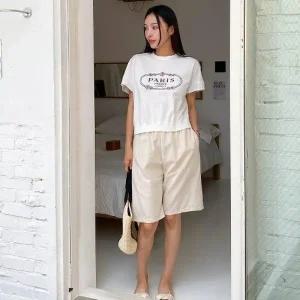 [다잇템] 여성 무지컬러 마원단 하프 면원단 고무줄 반바지_23328522_588872