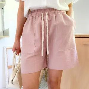 [다잇템] 여자 면원단 고무줄 마원단 무지컬러 벨티드 반바지_23328515_588872