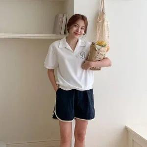 [다잇템] 여자 4부 돌핀 바스락 콘트라스트 힙무드 고무줄 반바지_23328512_588872