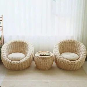 라탄의트 티테이블 카페 라탄의자 세트 부부 라탄공예