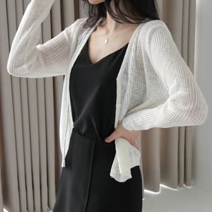 [제니트] 여름신상 시스루 가디건 라운드넥 브이넥 여성 루즈핏 니트 베스트 꽈배기
