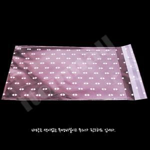 국산 핑크하트 접착 200장 14cm에서 20cm 비닐 폴리팩 포장 투명 비닐백