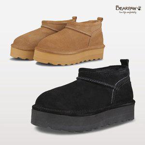 [베어파우] 레트로 슈퍼 쇼티 플랫폼 여성 겨울 방한 양털 어그 부츠 2종택일