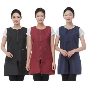 라인 지퍼 유니폼/미용/가운/앞치마