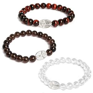 [스타일로] 실버INRI 스톤 팔찌 (고급형)/묵주팔찌/가톨릭/성당/천주교/원석/실버/젬스톤