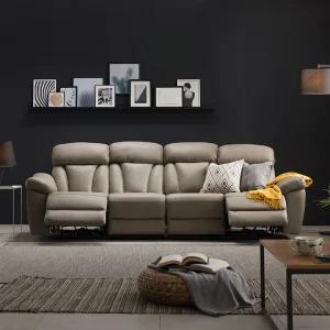 바덴 USB 4인용 전동 리클라이너 가죽소파(양방향)