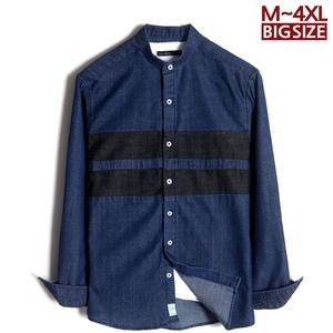 D518 청남방 빅사이즈 데님 셔츠 남자 남성