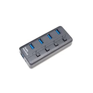 USB3.0 허브 무전원 노트북 컴퓨터 맥북 4포트 유전원 겸용 멀티 확장 개별전원 스위치