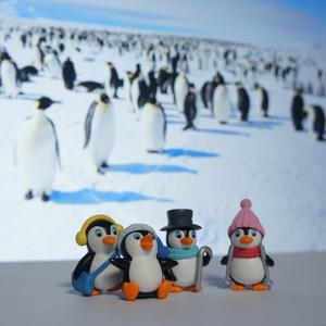 펭귄미니어쳐4개세트/테라리움피규어소품/미니정원DIY