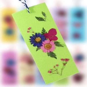 압화 책갈피 만들기세트(밝은연두) 압화재료 꽃책갈피 만들기재료