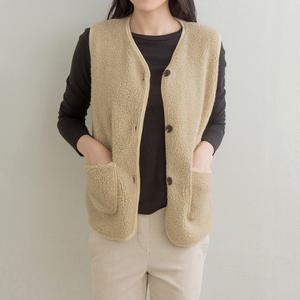 여성 양털 조끼 털 후리스 뽀글이 베스트 플리스 자켓